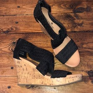 MONTEGO BAY CLUB BLACK CORK WEDGES
